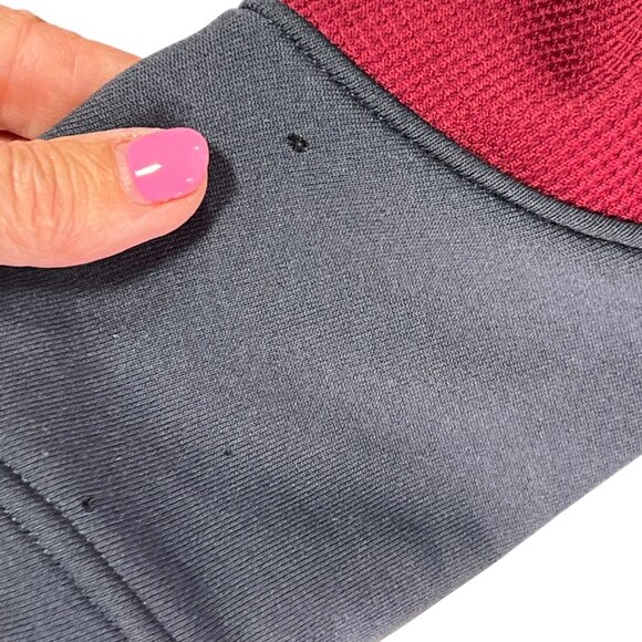 REI Co-Op Womens Waffle Fleece Pullover Jacket Large Magenta Red Gray Half-Zip - Picture 5 of 11